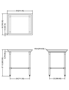 Commercial Stainless Steel Dish Sorting Table 914mm Width | Stalwart SRT36 2