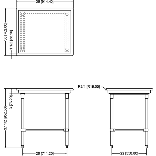 Commercial Stainless Steel Dish Sorting Table 914mm Width | Stalwart SRT36