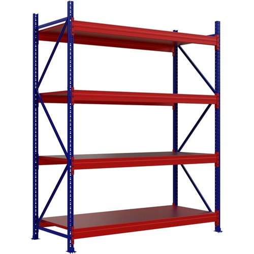 Wide Span Warehouse Racking Starter Unit 2400x1000x3000mm 4 Shelves | Stalwart WR03240100300START