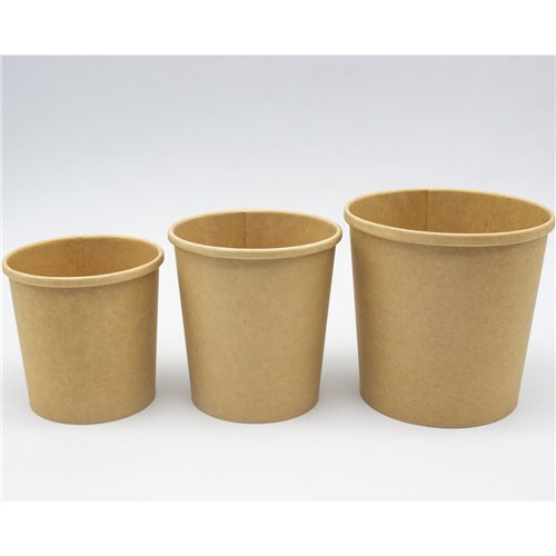 500pcs Kraft Soup Bowl 12oz/354ml PE | Stalwart KSB12OZ