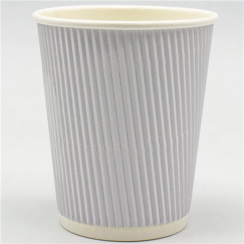 500pcs White Ripple Wall Coffee Cup 8oz/237ml PE | Stalwart WHR8OZ