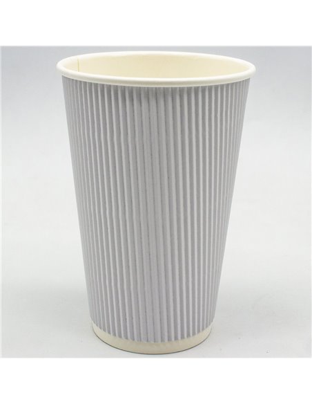 500pcs White Ripple Wall Coffee Cup 16oz/473ml PE | Stalwart WHR16OZ