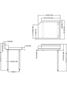 Commercial Stainless steel Pass Through Dishwasher Table Right 914mm Width | Stalwart CDT36R 2