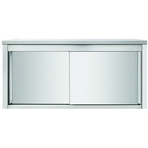 Wall cabinet Sliding doors Stainless steel Width 1400mm Depth 400mm | Stalwart VWC144D