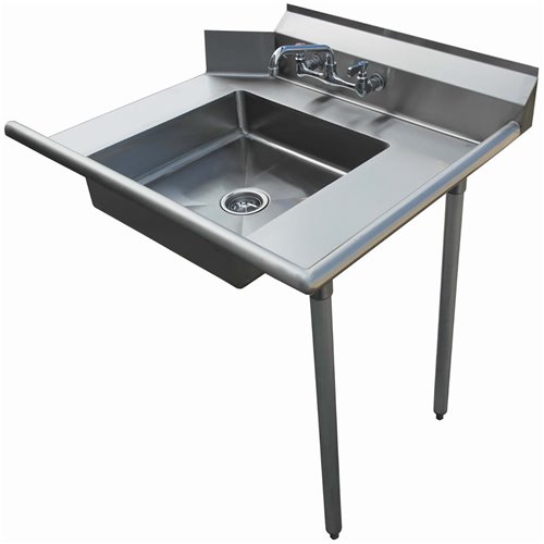 Commercial Stainless steel Pass Through Dishwasher Table with Sink Left 914mm Width | Stalwart SDT36L
