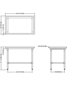 Commercial Stainless Steel Dish Sorting Table 1219mm Width | Stalwart SRT48 2