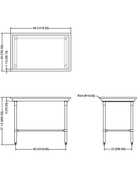 Commercial Stainless Steel Dish Sorting Table 1219mm Width | Stalwart SRT48