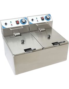 Commercial Double Deep Fat Fryer 10 + 10 litres 2.5kW Countertop | Stalwart WH122A