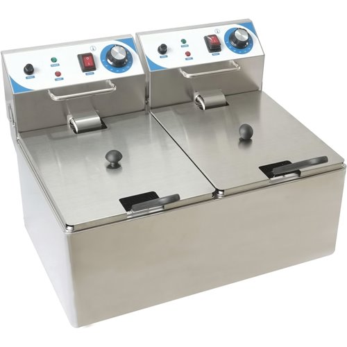 Commercial Double Deep Fat Fryer 10 + 10 litres 2.5kW Countertop | Stalwart WH122A