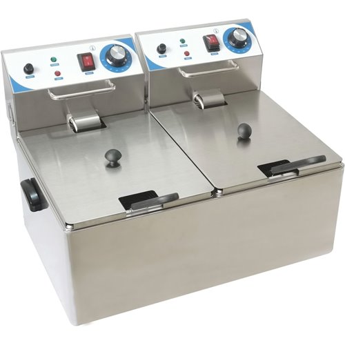 Commercial Double Deep Fat Fryer 12 + 12 litres 2.5kW Countertop | Stalwart WH162A