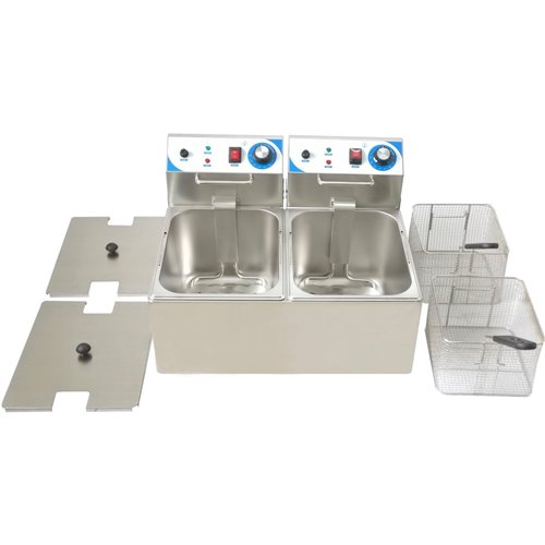 Commercial Double Deep Fat Fryer 12 + 12 litres 2.5kW Countertop | Stalwart WH162A