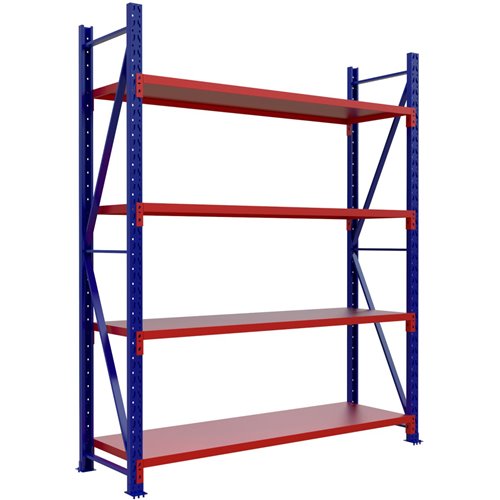 Wide Span Warehouse Racking Starter Unit 2000x600x2500mm 4 Shelves | Stalwart WR0320060250START