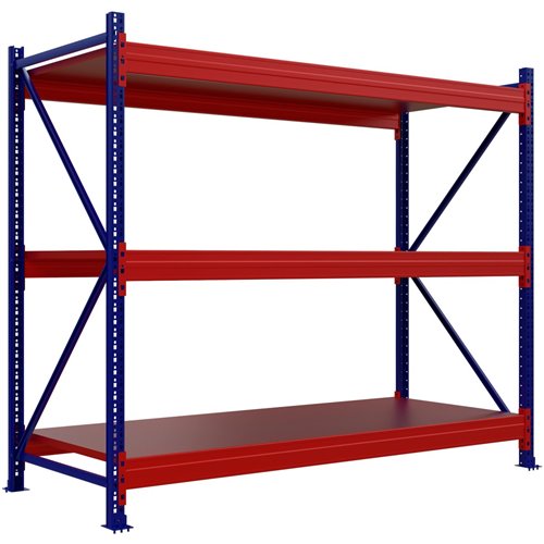 Wide Span Warehouse Racking Add On Unit 2400x1000x2000mm 3 Shelves | Stalwart WR03240100200ADD