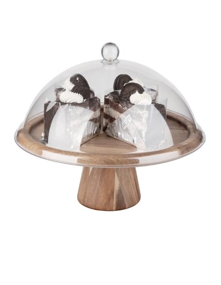 Olympia Acacia Cake Stand 305(Ø) x 127(H)mm