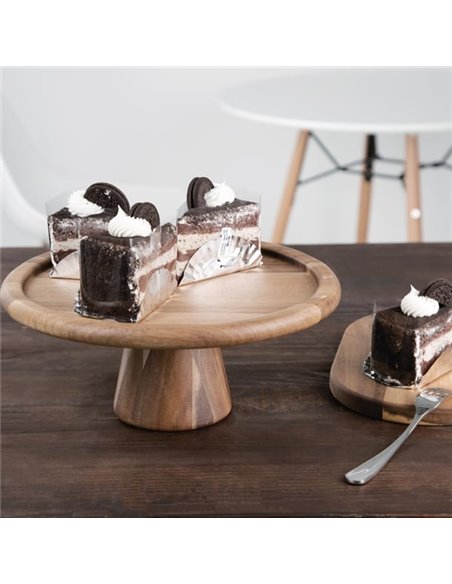 Olympia Acacia Cake Stand 305(Ø) x 127(H)mm