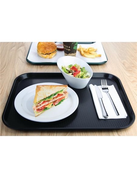 Olympia Kristallon Polypropylene Fast Food Tray Black Large 450mm