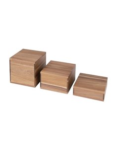 Olympia Acacia Riser Blocks 50/100/150(H)mm (Set of 3) 2
