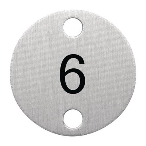 Olympia Table Numbers Silver (6-10)
