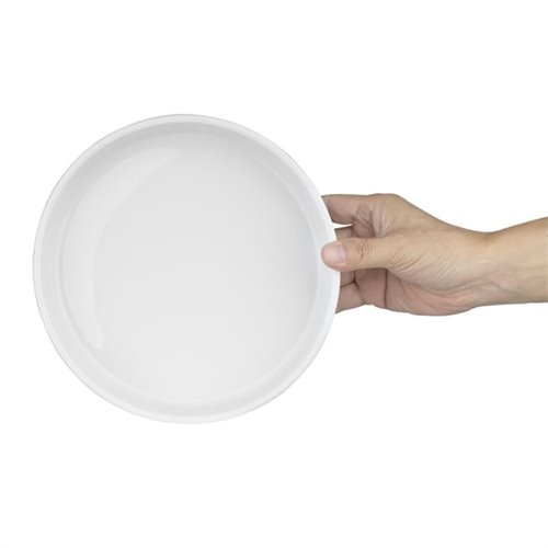 Olympia Whiteware Flat Walled Bowl - 215mm 8 1/2" (Box of 4)