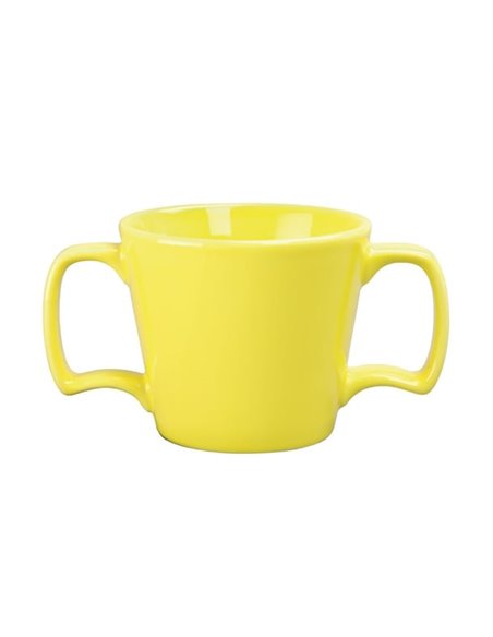 Olympia Heritage Double Handle Mugs Yellow 300ml (Pack of 6)