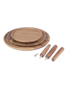 Olympia Acacia 3-Tier Stand 305(Ø) x 395(H)mm 2