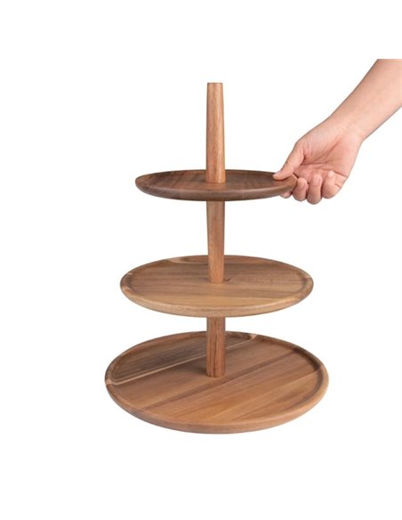 Olympia Acacia 3-Tier Stand 305(Ø) x 395(H)mm