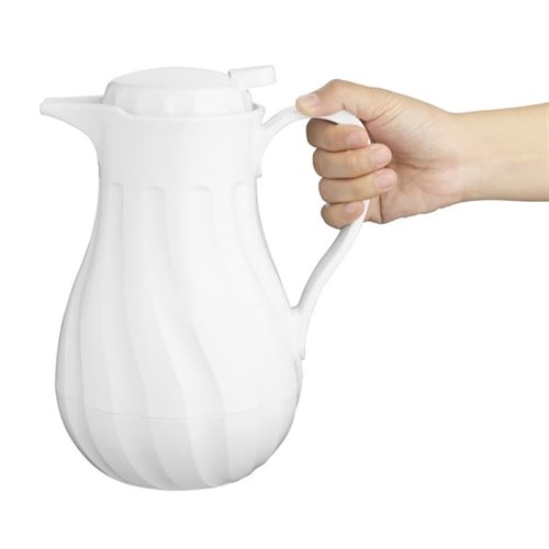 Olympia Insulated Swirl Jug White 1.2Ltr