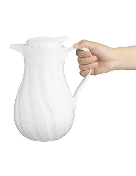 Olympia Insulated Swirl Jug White 1.2Ltr