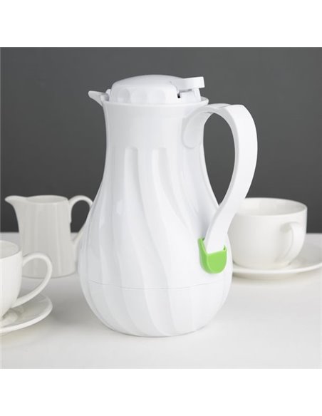 Olympia Insulated Swirl Jug White 1.2Ltr