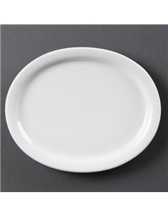 Olympia Whiteware Oval Platters 202mm (Pack of 6)