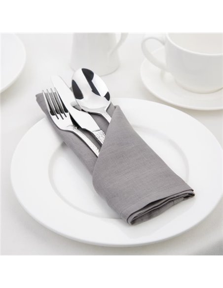 Olympia Linen Table Napkin Grey 400x400mm (Pack of 12)