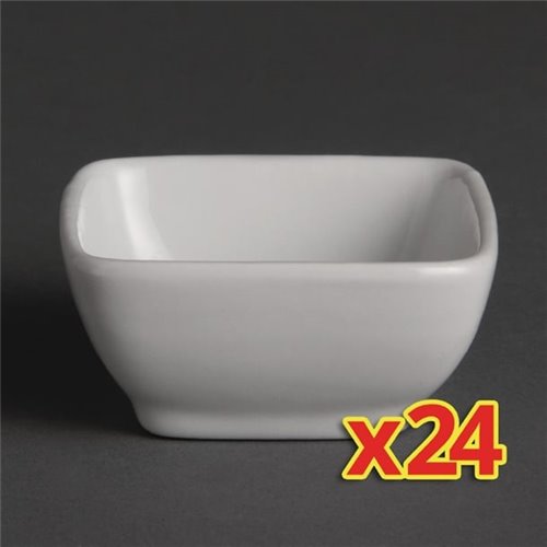 Bulk Buy Olympia Miniature Rounded Square Dishes (Pack of 24)