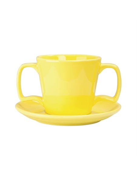 Olympia Heritage Double Well Saucers Yellow 163mm (Pack of 6)