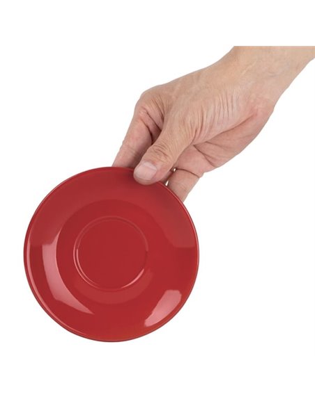 Olympia Cafe Red Saucer (Fits FF990) - 135mm 5 3/10" (Box 12)