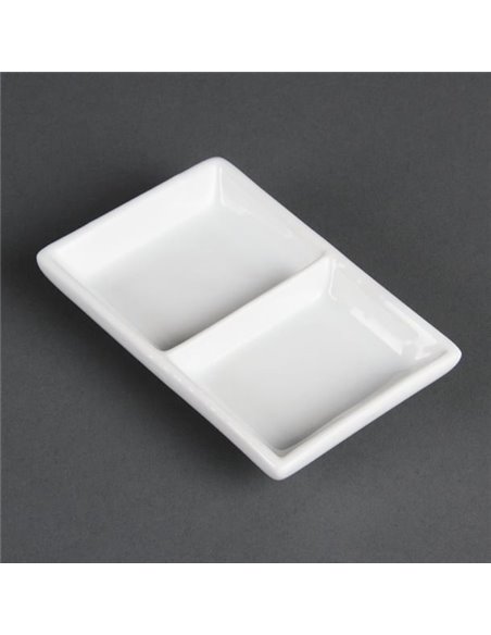 Olympia Whiteware 2 Section Dishes (Pack of 12)