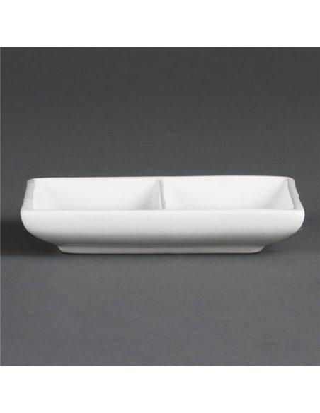 Olympia Whiteware 2 Section Dishes (Pack of 12)