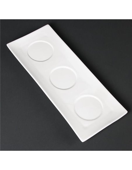 Olympia Lumina Fine China Platters 305x 120mm (Pack of 6)