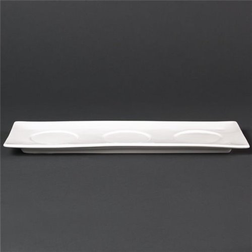 Olympia Lumina Fine China Platters 305x 120mm (Pack of 6)