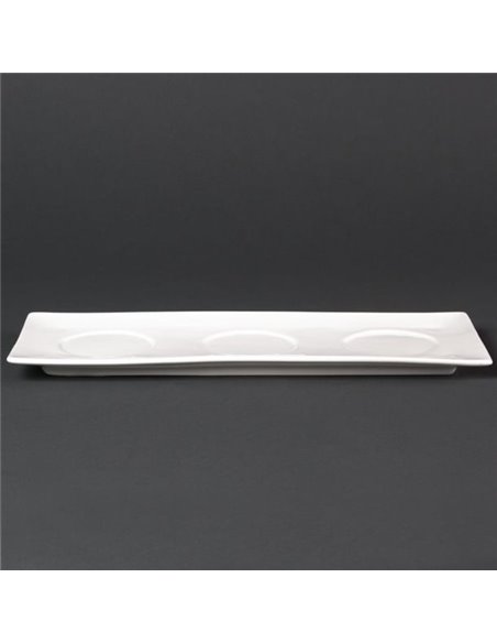 Olympia Lumina Fine China Platters 305x 120mm (Pack of 6)