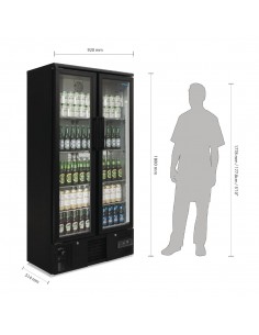 Polar Upright Back Bar Cooler Double Hinged Door 2