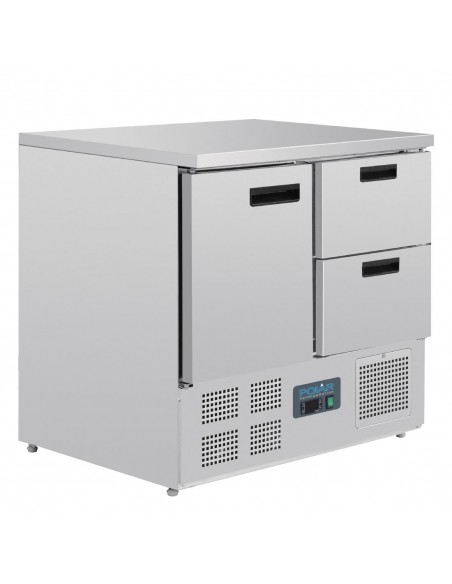 Polar G-Series U637 240 Ltr 1 Door & 2 Drawer Stainless Steel Refrigerated Prep Counter - FREE 24hr Delivery & Unpack