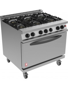 Falcon Dominator Plus 6 Burner Range G3101D with Castors Natural Gas