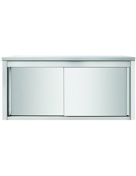 Wall cabinet Sliding doors Stainless steel Width 1800mm Depth 400mm | Stalwart DA-THWSR184