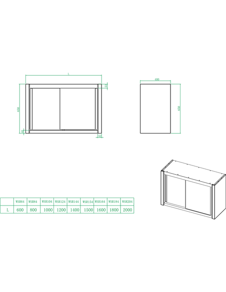 Wall cabinet 1 hinged door Stainless steel Width 600mm Depth 400mm | Stalwart DA-THWSR64