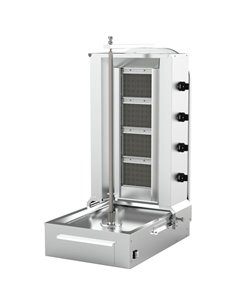 Commercial Gyros/Kebab grill Gas Bottom motor Capacity 60kg 4 burners 12kW | Stalwart DA-DN151