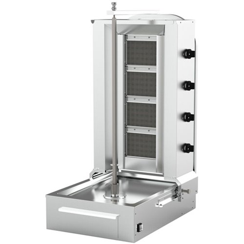 Commercial Gyros/Kebab grill Gas Bottom motor Capacity 60kg 4 burners 12kW | Stalwart DA-DN151