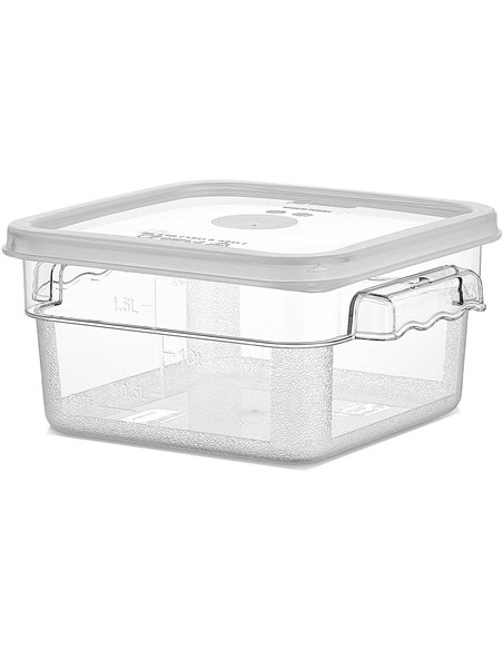 Pack of 12 Food storage Container with lid 1.9 litre 201x189x97mm Polypropylene | Stalwart DA-GSPP2+GSPPL2