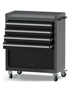 Professional Grey and Black Tool Drawer Cabinet with 4 Drawers and Locker Design 616x330x760mm | Stalwart DA-TC027