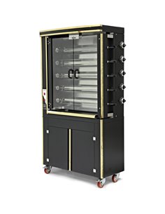 Commercial Chicken Rotisserie Oven with Neutral Cabinet Electric 5 Spit 30 Chickens | Stalwart DA-PLS5EE