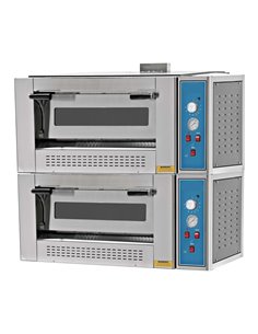 Gas Pizza Oven 2 Chambers, Capacity 2 x 4 Pizzas of 12'' | Stalwart DA-EMP44G
